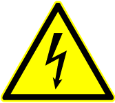 Symbol Schiid Warnschild elektrische Spannung