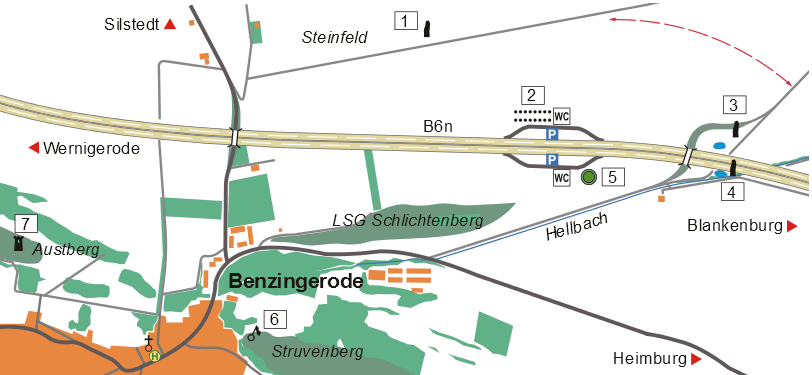 Karte Menhire Benzingerode